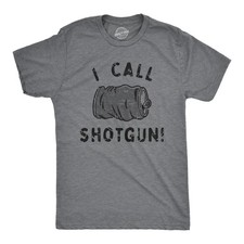 T-shirt uomo I Call Shotgun divertente lattina di birra schiacciata bere festa maglietta per