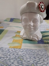 testa in ceramica gianduia caffarel, bianca, nuova, altezza ca cm 25, 