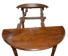 elegante tavolo allungabile con ali  Luigi Filippo epoca '800 in noce massello