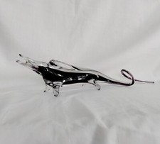 "Grande lucertola di Murano soffiato a mano viola e trasparente lucertola rettile coccodrillo 17"