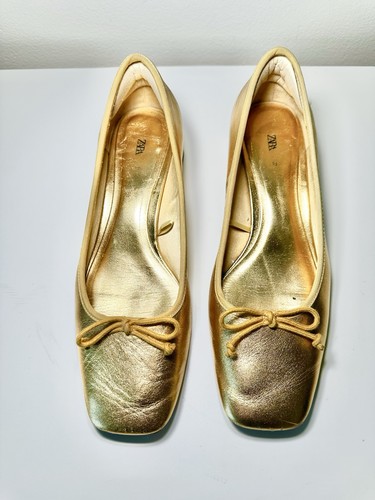 Ballerine zara oro - ballerine, pelle