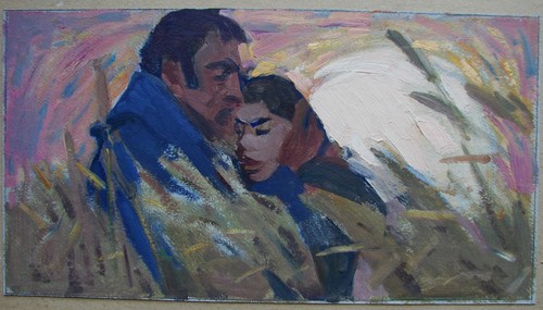 Dipinto olio sovietico ucraino