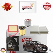 KIT TAGLIANDO FILTRI + OLIO PEUGEOT 3008 1.6 HDi FAP 82KW 112CV DAL 2012 ->