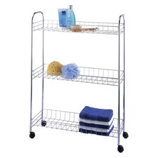 Metallo Scaffale con Rotelle Stretto Cromo 4 Ruoli 3 Carrello Nischenwagen