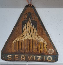 targa di metallo pubblicitaria LIQUIGAS SERVIZIO da collezione d epoca 