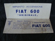 Cartelli FIAT 600 Impianto