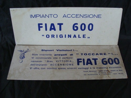 Cartelli fiat 600 impianto - 600,