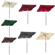 Outsunny Ombrellone da Giardino 2x1.3 m Rettangolare e Inclinabile