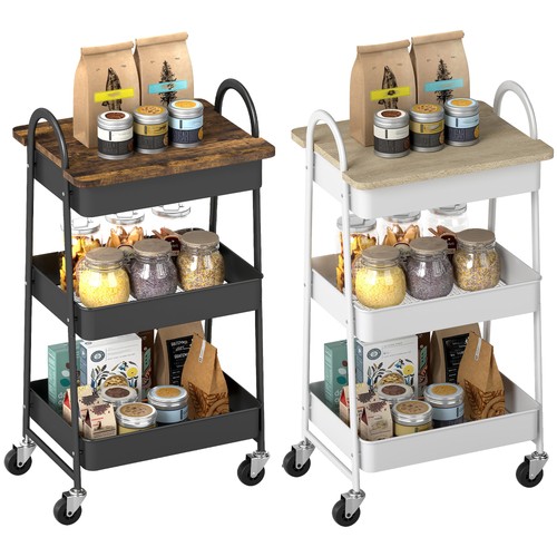 Homcom carrello portaoggetti - portaoggetti, a