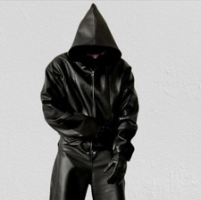 Tuta uomo oversize in pelle
