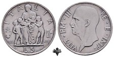 REGNO D'ITALIA 5 lire 1936 Impero ARGENTO Vittorio Emanuele III