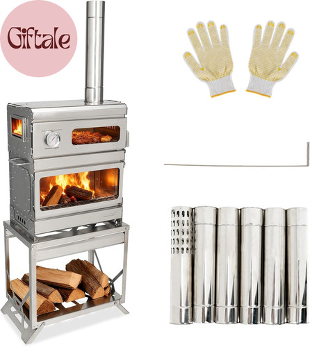 Stufa legna con forno e - legna,