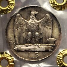 5 Lire -Ag- 1926 "Aquilino" D e R Bordi larghi - FDC Perizia F.Cavaliere
