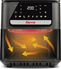 Girmi Friggitrice ad Aria 6,5 lt 1700W con 8 Funzioni Nero Ecofrit Crisp FG84