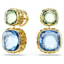 Orecchini Swarovski Chroma Pendenti 5692492 Earrings Cristalli Multicolor Dorati