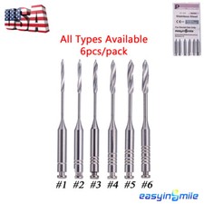 Dentale Endo Peeso Alesatore Canale Radice Gliden Trapano Fresa Acciaio Inox #1-6 6pz