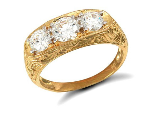 Anello oro giallo 9ct - con, 3