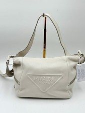 Prada White Hammered Leather