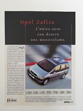 Clipping Pubblicità Adv. 1999 OPEL ZAFIRA Unica Auto con Dentro una Monovolume