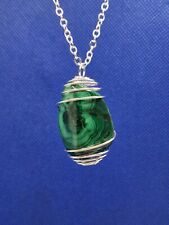 Collana MALACHITE Ciondolo Burattato Energia Olistico Chakra Cristalloterapia 