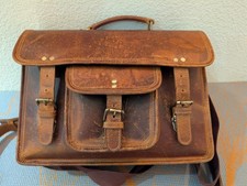 Kodiak Buffalo Leather Satchel 15" - Dark brown - V Good condition