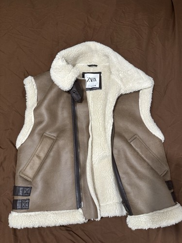 Zara gilet finto - gilet, shearling