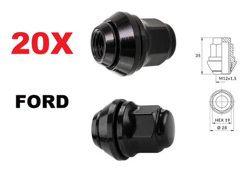 M12x1 28mm dadi - 28mm,