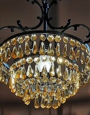 Lampadario gocce ambrate - a,