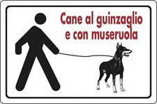 Cartello cane guinzaglio - cartello,