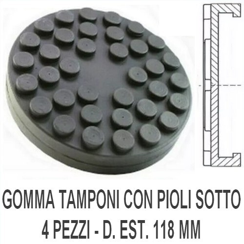 Set tamponi gomma con - con, pioli