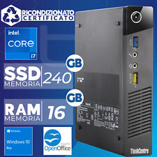 Mini PC Computer Desktop Lenovo M73 i7 Ram 16GB SSD 240GB Win 10 Ricondizionato