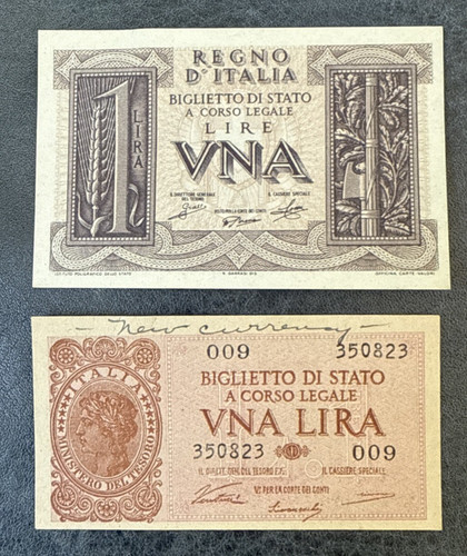 Italia due banconote lira - da,