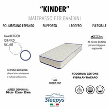 MATERASSO DA BAMBINO LETTINO PER CULLA BABY ANALLERGICO TRASPIRANTE - KINDER