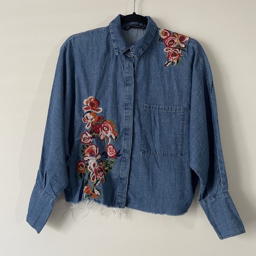 Camicia zara floreale ricamata - camicia,