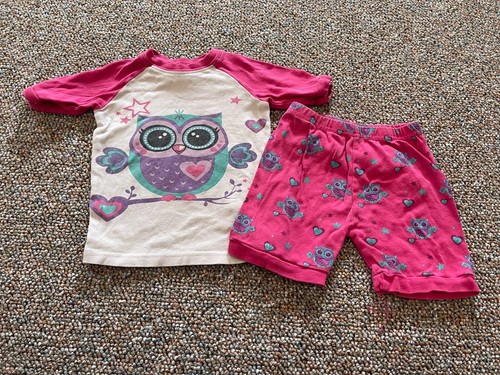 Pigiama pantaloncino gufo rosa