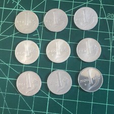 Lotto di 9 monete 1 lira cornucopia 1951 1952 1953 1954 1955 1957 1958 1959 1970