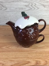 2006 Whittard Of Chelsea Magic Of Christmas Christmas Pudding Teapot & Cup 