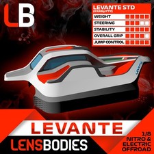 LB08LVT-S Lens Bodies Hot Race Levante Std Carrozzeria Lexan 1:8 Buggy
