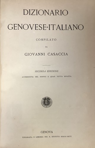 Dizionario genovese italiano - dizionario, genovese-italiano