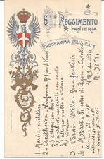 Parma 14.3.1915 Programma Musicale 61° Reggimento Fanteria Autografo M.tro Dotti
