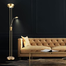 Lampada da Lettura a Luce Indiretta Piantana Flexo Leggere Dimmerabile Ottone