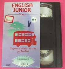 VHS film ENGLISH JUNIOR VIDEO 1 inglese cartoni animati per bambini(F182) no dvd
