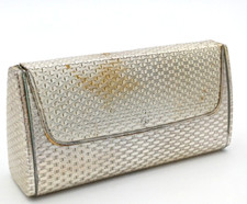 POCHETTE METALLO - VINTAGE ARGENTATA - RIGIDA CON SPECCHIO