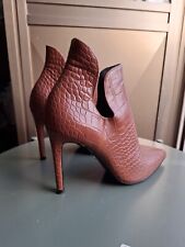 Stivaletti Taglia 37.5 Tacco 10 Cm Marone Eleganti Brand Tata DA Donna 