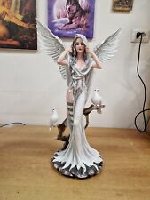 ANGELO ANGEL ENGEL FAIRY FEES ELFEN FATA BIANCO CON COLOMBE TORTORA NO LES ALPES
