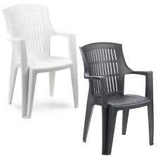 Sedia di Plastica Grande Poltrona da Giardino per Esterni Resistente 62×60×89 cm