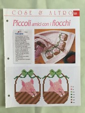 Schema punto croce Ricamo Piccoli amici con i fiocchi asciugamano uccelli maiale