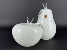 Vetro Di Murano Statua Massiccia “Mela e Pera” Modernariato Design 1980