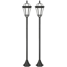 Outsunny Set 2 Lampioni da Giardino Solari con Accensione Automatica e 2 LED