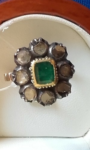 Antico anello oro argento - e,